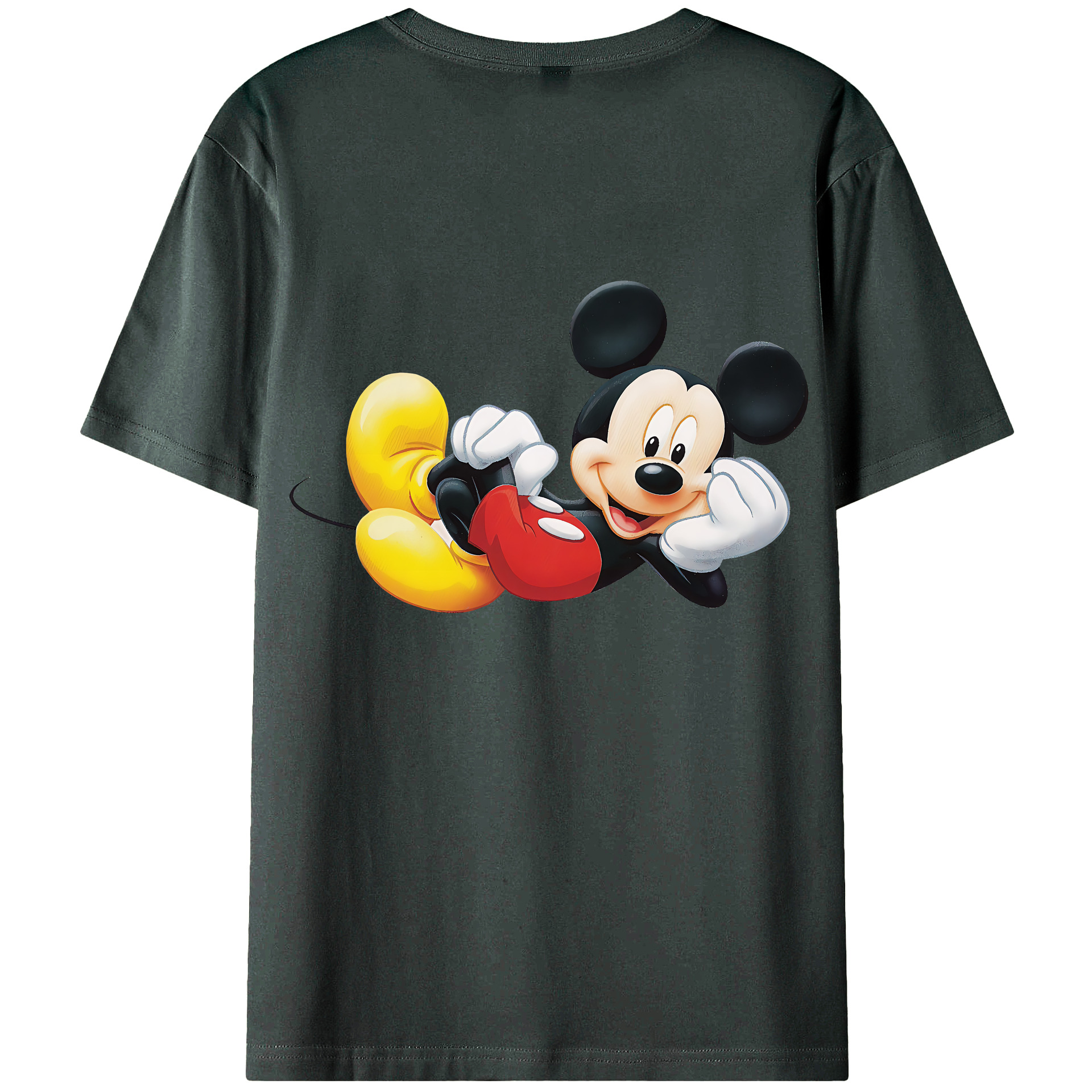 （画像用） ミッキーマウス Mickey Mouse 綿100％ メンズ半袖Tシャツ（バックプリント） 通気性